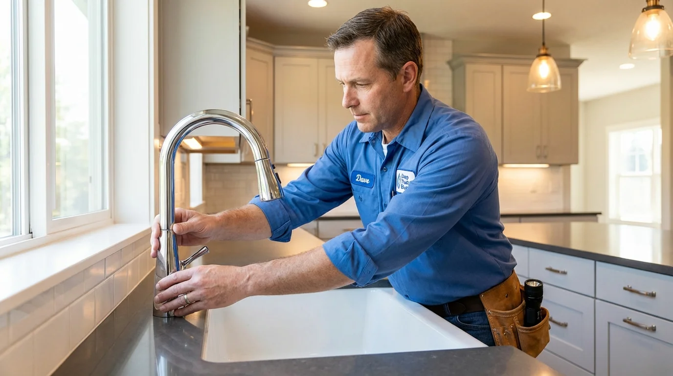 Kitchen faucet installation by Johns Plumbing LLC in North Judson